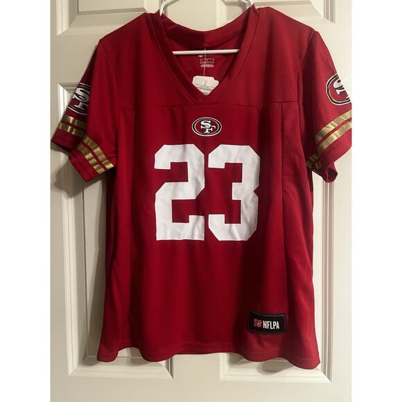 New! Youth Large Red Christian McCaffrey SF 49ers #23 - Picture 7 of 16